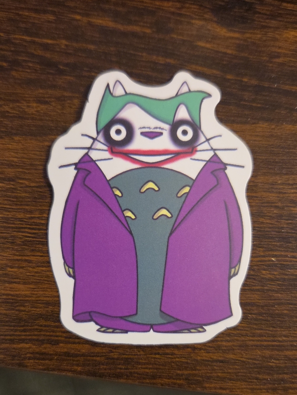 Purple & Green Cat Character Sticker – Fun Cartoon Accessory